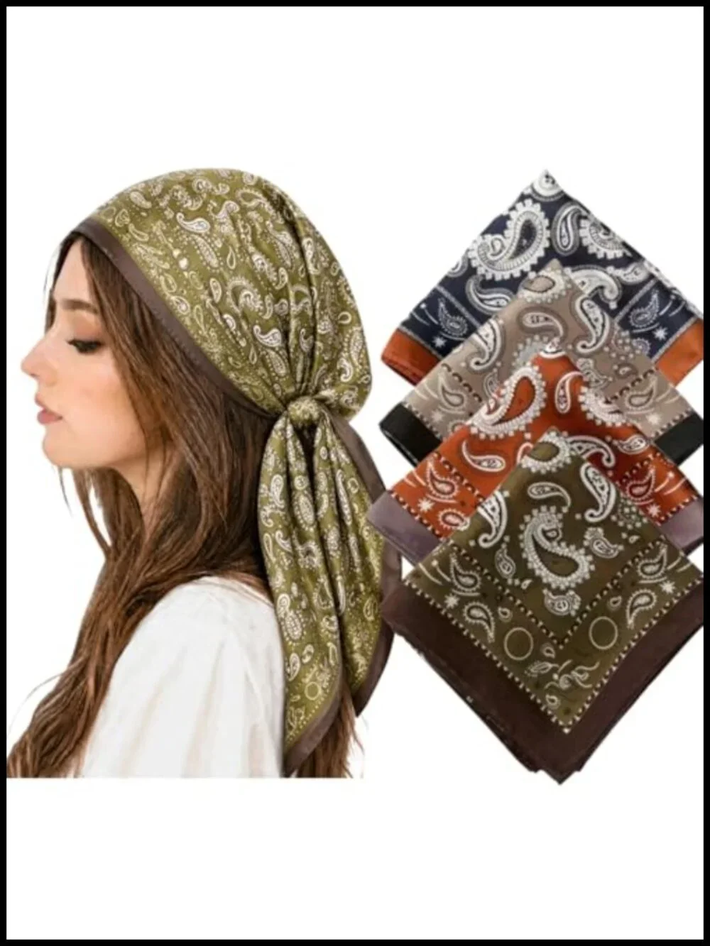 27x27 Silk Like Satin Square Scarf for Women 4 Pack Head Neck Bandana